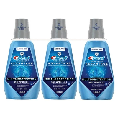 Crest Pro Health Advantage Multi Protection Mouthwash Smooth Mint 33.8oz 3 Pack - Image 1 of 4