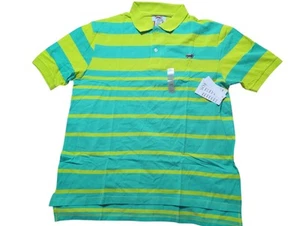 #0018 Retro Fox Polo Shirt XXL CLASSIC Fit GREEN AND AQUA BLUE 100% Cotton  NWT - Picture 1 of 5