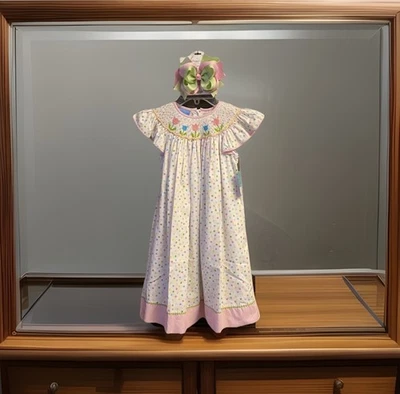 Девочек новый с Ярлыками Anavini со сборками платье длиной горошек и имбирь бесплатный бант 4 - Изображение 1 из 4