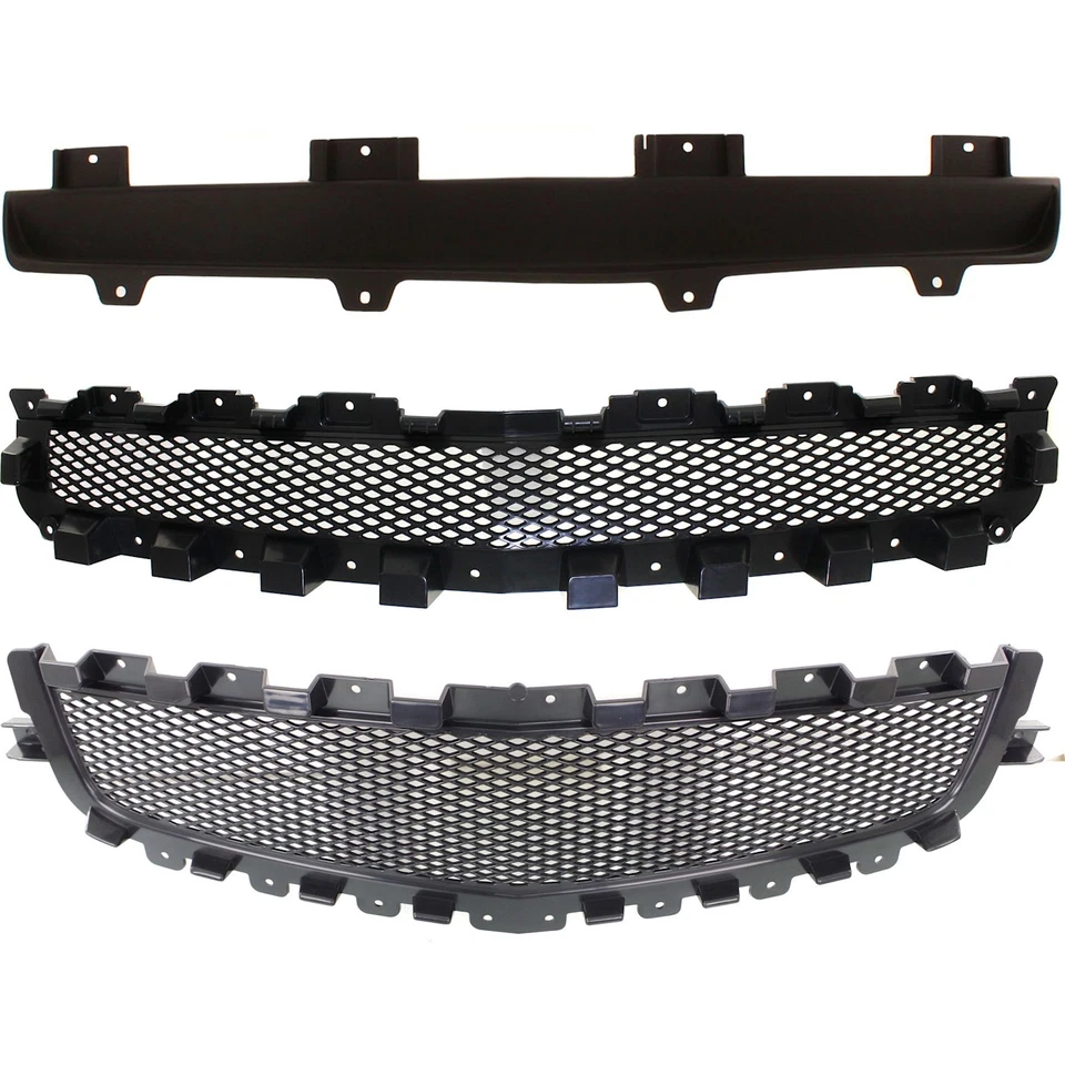 Grille Assembly Set For 2008-2012 Chevrolet Malibu Upper and Lower Paintable - Image 1 of 4