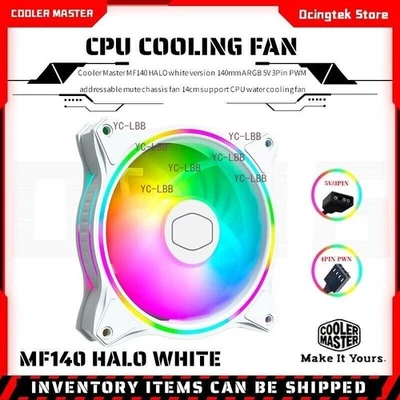 Cooler Master MF140 HALO white version ARGB 140mm 5V 3Pin PWM addressable Fan - Image 1 of 4