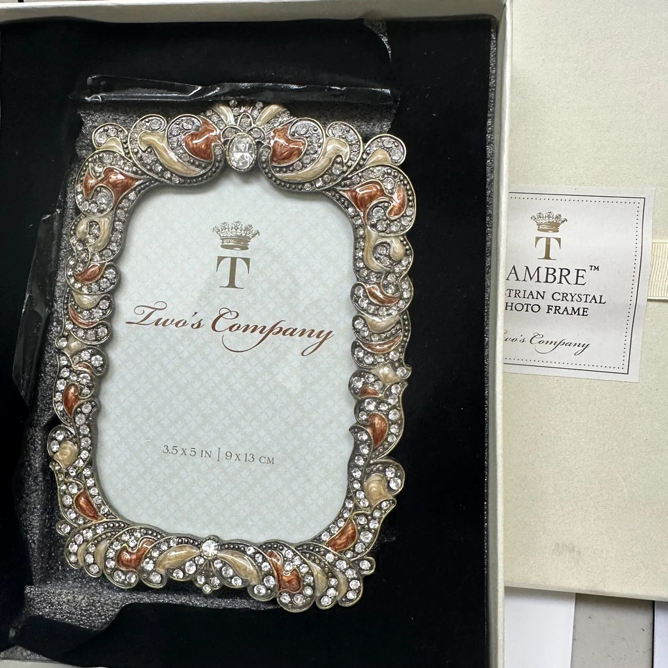 Moldura para fotos de cristal austríaco Two's Company, 3,5"x5" - Imagem 1 de 1