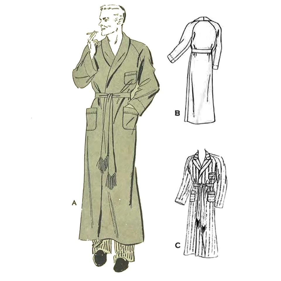 1930s Pattern, Men's Dressing Gown - Chest=40” (102cm) - Image 1 of 1