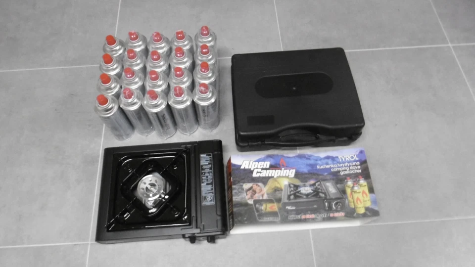 tragbarer Gaskocher 4xgaskartuschen Koffer Campingkocher Alpen Camping Top