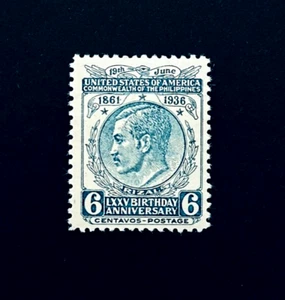 PHILIPPINES Stamp - 1936 Jose Rizal Issue Anniversary Sn 403 Mint OG LH r80 - Picture 1 of 2