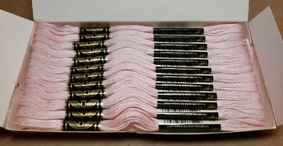 DMC Embroidery Floss Box of 12 New Skeins, Color 225 Ultra Light Shell Pink - Image 1 of 3