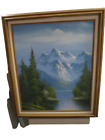 Original Framed Robert Franke Signed Oil On Canvas Painting Mountains Landscape