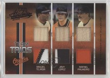 2005 Playoff Absolute Memorabilia Spectrum Double Materials Prime /5 Javy Lopez