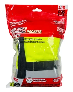 Chaleco de seguridad amarillo de alta visibilidad Milwaukee 48-73-5042 L/XL 15 bolsillos SELLADO - Imagen 1 de 4