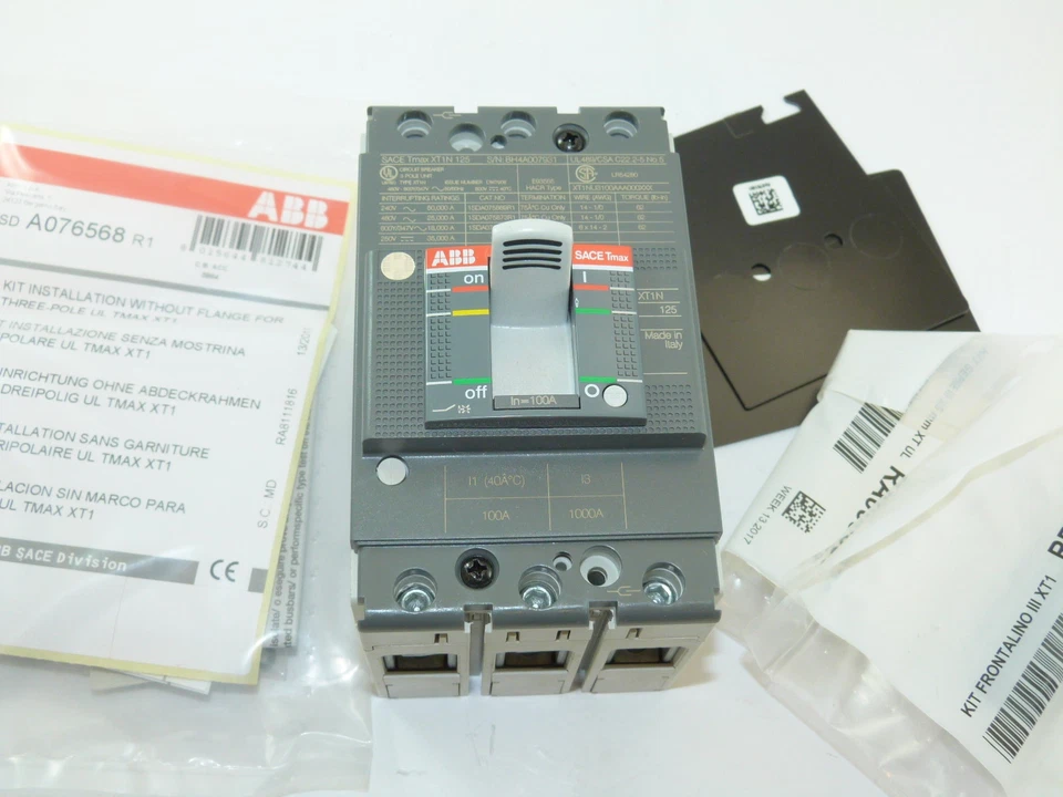 ABB Sace Tmax XT1N 125 3p 100a 600v Circuit Breaker NEW 1yr Warranty - Image 1 of 1
