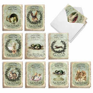 20 Asst'd Easter Notecards w/ Envelopes (10 Designs, 2 Each) Springtime in Paris - Picture 1 of 6