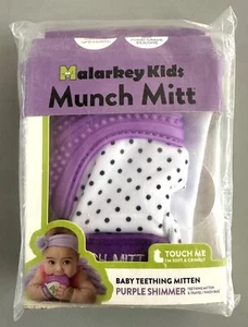 Malarkey Kids Munch Mitt - Purple Shimmer Polka Dot, Pre-Owned - Picture 1 of 2