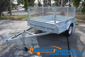 7x5 GALVANISED FULLY WELDED TIPPER BOX TRAILER WITH 600mm CAGE HIGH QUALITY - Picture 1 of 12