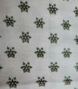 Vintage Sewing Fabric VIP Cream Green Calico Floral 1ydx45" Cotton - Picture 1 of 5
