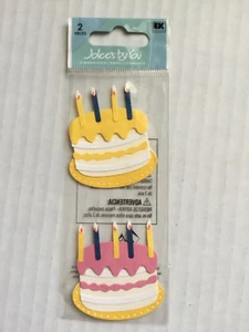 Jolee's Boutique Sammelalbum Sticker 2 GEBURTSTAG KIDDIE CAKES Kerzen rosa gelb - Bild 1 von 1