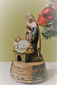 Weihnachten Maria Jesuskind 7 Zoll Statue Krippe Spieluhr Geschenke von oben - Bild 1 von 5