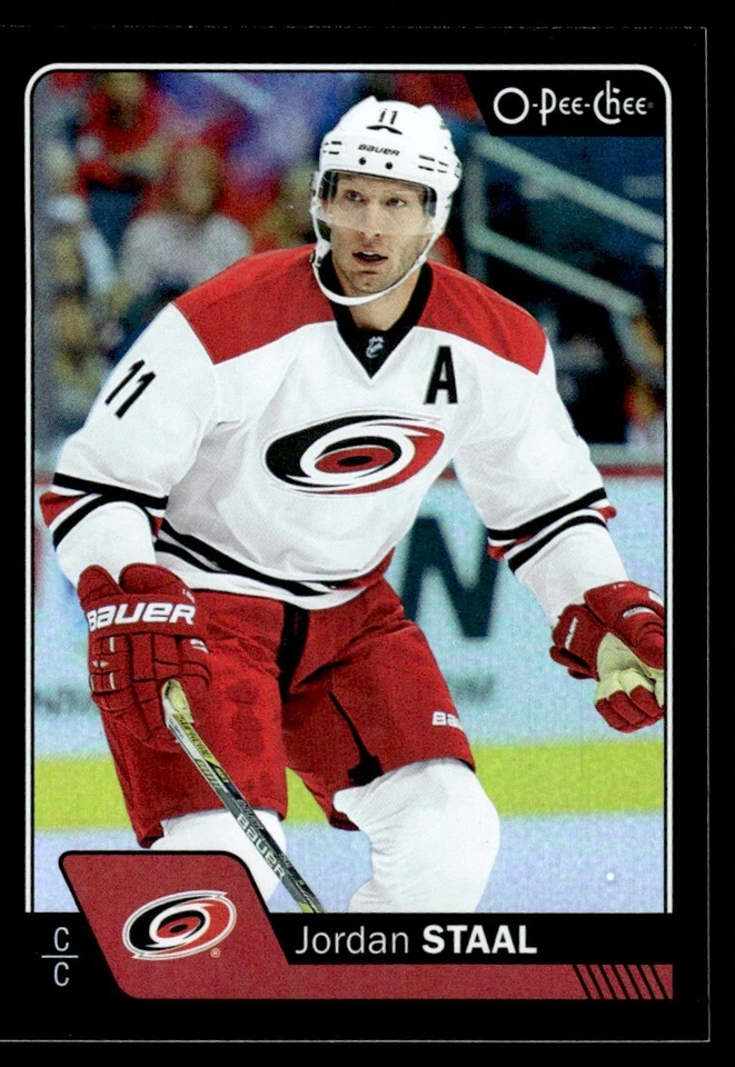 2016-17 O PEE CHEE BLACK RAINBOW FOIL /100 Jordan Staal Carolina Hurricanes #18 - Image 1 of 2