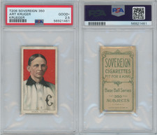T206 Art Kruger Krueger Portrait Baseball Card PSA 2.5 Sovereign 350