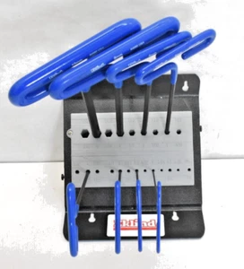 Eklind 8 Piece Cushion Grip Hex T-Handle T-Key Allen Wrench with Benchtop Rack - Picture 1 of 12