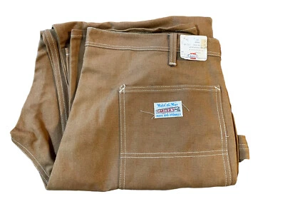 Pantalones de mezclilla de trabajo Carter's Watch the Wear marrón pato años 70 talla 42 nos Foto 1 de 4