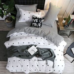 Fashion Simple Style Home Bedding Sets Bed Linen Duvet Cover Flat Sheet 4Pcs