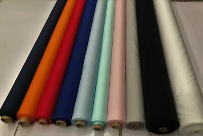 100% COTTON POPLIN FABRICS : CHOICE OF 10 COLOURS: 110CM WIDE: PRICE PER 1/2 MT  - Image 1 of 3