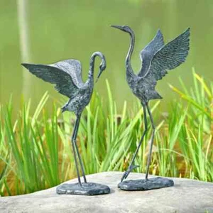 Garden/Yard Sculptures Exalted Crane Birds Pair Set of Two! 28.5''H - Picture 1 of 1