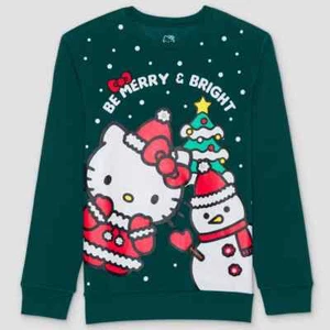 Hello Kitty Graphic Christmas Sweatshirt - Adult Size XL - NEW - Picture 1 of 5