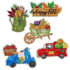 Autumn Applique Patch Set - Harvest Produce Fall Farm Food (5-Pack, Iron on) - Picture 1 of 1