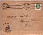 SCHALLSTAMPS - NORWAY 1917 POSTAL HISTORY COVER ADDR USA CANC KRISTIANIA