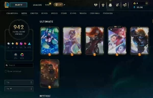 League of Legends Account NA: 946 skins, 27 mythic, 74 Legendary, 232 Legacy - Picture 1 of 9