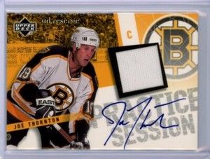 2000-01 UD Reserve Practice Jerseys Autographs #JT Joe Thornton JERSEY AUTO