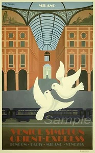 VINTAGE ORIENT EXPRESS MILAN RAILWAY A4 POSTER PRINT - Picture 1 of 1