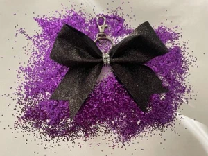 Cheer Bow Key Chain Glitter Custom Hair Bow for Girls Rhinestones Sequin Zipper - Picture 1 of 3