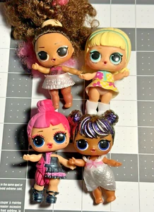 LOL Surprise Mini Dolls Lot Of 4 With Outfits Pink Hair Blonde Hair Go Go - Picture 1 of 5