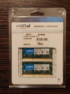 NIB Crucial by Micron Apple Mac Compatible Memory 4 GB (2GB x 2) Kit - Picture 1 of 3