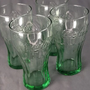Coca-Cola Coke Green 6" Glasses 16 oz ( Set of 4) - Picture 1 of 7
