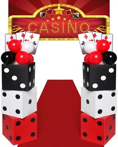 62 Pcs Casino Theme Favor Boxes Decoration Set 11 Inch Casino Boxes Jumbo Pok... - Picture 1 of 7