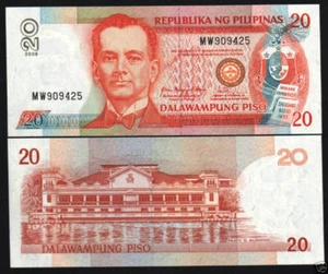 PHILIPPINES 20 Pesos P-182 C 2008 ARROYO MALAKANYANG UNC LOT X 1 PCS BANK NOTE - Picture 1 of 3