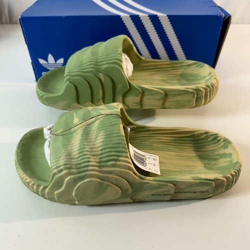 Adidas Originals Adilette 22 Slide Magic Lime Desert Sand Uomo Taglia 11 NUOVE