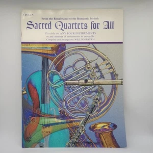 Sacred Quartets For All Renaissance To Romantic Periods Violin Sheet Music Book - Picture 1 of 3