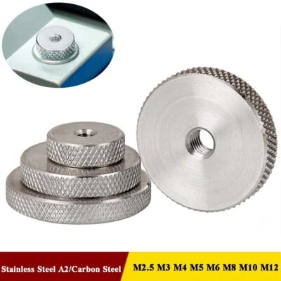 Rändelmutter Edelstahl/ Kohlenstoffstahl Durchgangsbohrung Muttern Kontermuttern - Bild 1 von 4