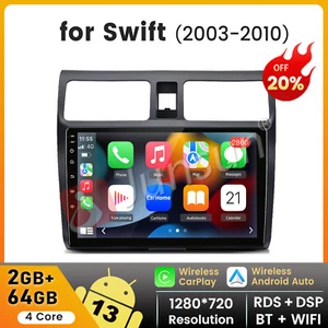 64GB Android 13 Car Stereo Radio GPS WIFI Navi Carplay For Suzuki Swift 2003-10 - Picture 1 of 17