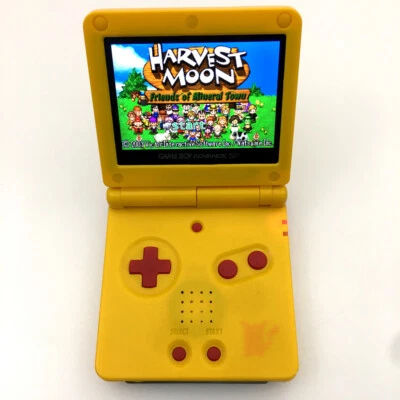 Yellow Pikaqiu 10 Levels Backlight V2 IPS LCD Game Boy Advance SP GBA SP Console - Image 1 of 4