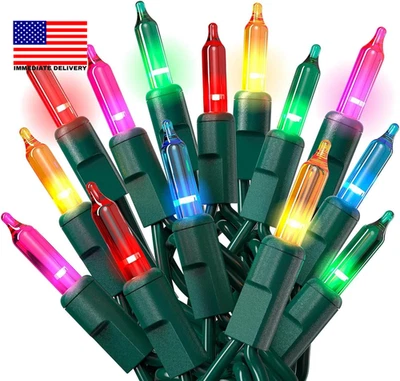 Christmas String Lights with Green Wire - 100 Count, 20 Ft Multicolored Christma - Image 1 of 4