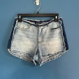Y2K Frayed Jorts Women's Size 9 Boom Boom Jeans Micro Shorts Distressed 2000s - Picture 1 of 8
