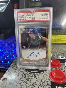 2013 Topps Chrome Christian Yelich #CY Rookie Autograph RC Auto PSA 10 GEM MT - Picture 1 of 7