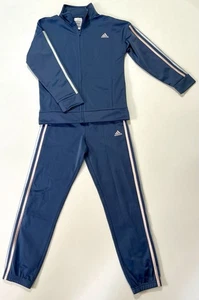 Adidas Big Girls Size 10/12 Medium 2 Piece Logo Track Suit Set Pastel - Picture 1 of 6