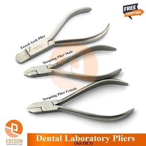 Orthodontic Archwire Bending Placing Dental Tweed Arch Torquing Pliers Set Of 3 - Picture 1 of 5