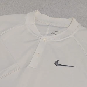 Nike Men’s M Dri-Fit Victory Blade Collar White Golf Polo Shirt 100% Polyester - Picture 1 of 8